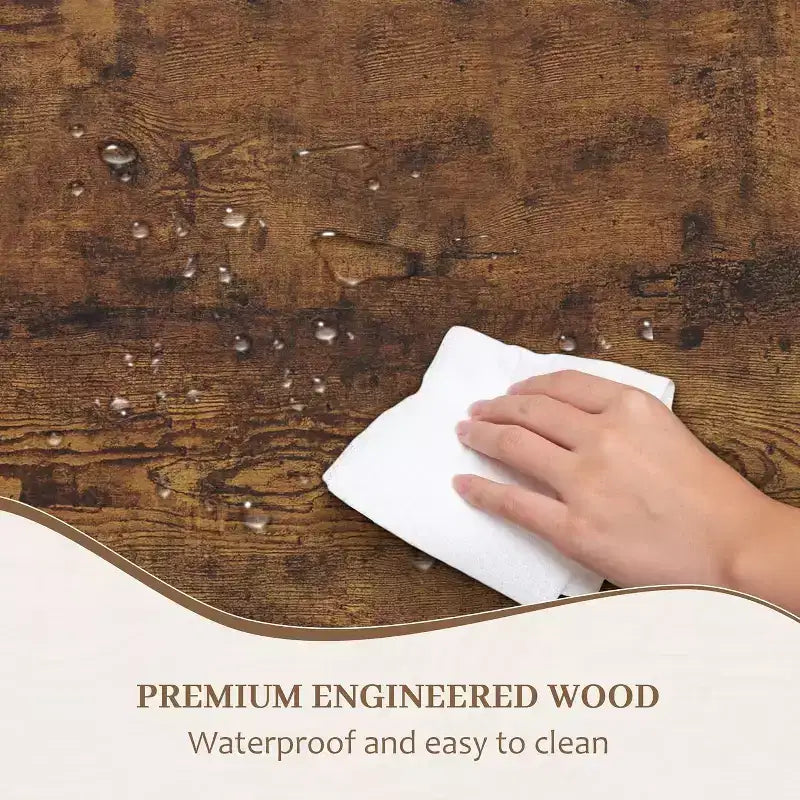 70.8" Farmhouse Dining Table for 4-6, Industrial Wood & Metal Legs