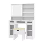 41.3" Makeup Vanity Table with Sliding Mirror, 3 Drawers & Cabinets