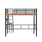 Metall-Hochbett mit Schreibtisch & Ablageregalen für Kinder & Jugendliche