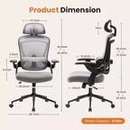 Moderner ergonomischer Bürostuhl mit Kopfstütze, Lordosenstütze und Drehfuß