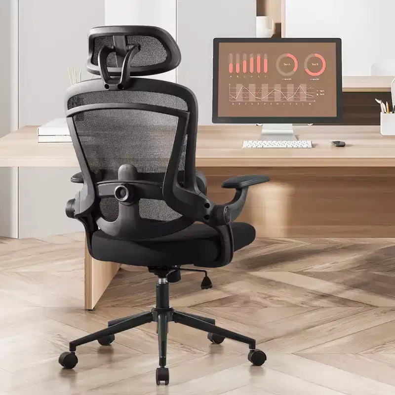 Modern Ergonomic Office Chair with Headrest, Lumbar Support & Swivel Base
