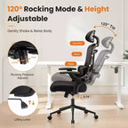 Moderner ergonomischer Bürostuhl mit Kopfstütze, Lordosenstütze und Drehfuß