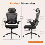 Moderner ergonomischer Bürostuhl mit Kopfstütze, Lordosenstütze und Drehfuß