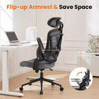 Moderner ergonomischer Bürostuhl mit Kopfstütze, Lordosenstütze und Drehfuß