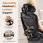 Moderner ergonomischer Bürostuhl mit Kopfstütze, Lordosenstütze und Drehfuß