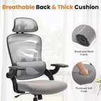 Moderner ergonomischer Bürostuhl mit Kopfstütze, Lordosenstütze und Drehfuß