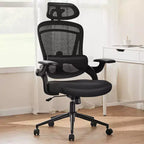 Okak Modern Adjustable Computer Desk Chair with Headrest & Lumbar Support,Ergonomic Swivel Task Chair for Office,Study,Studio