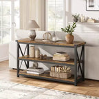 Acekool 47 Long Console Table with 3 Storage Shelves, Industrial Style Sofa Table for Entryway, Hallway, Living Room, Bedroom