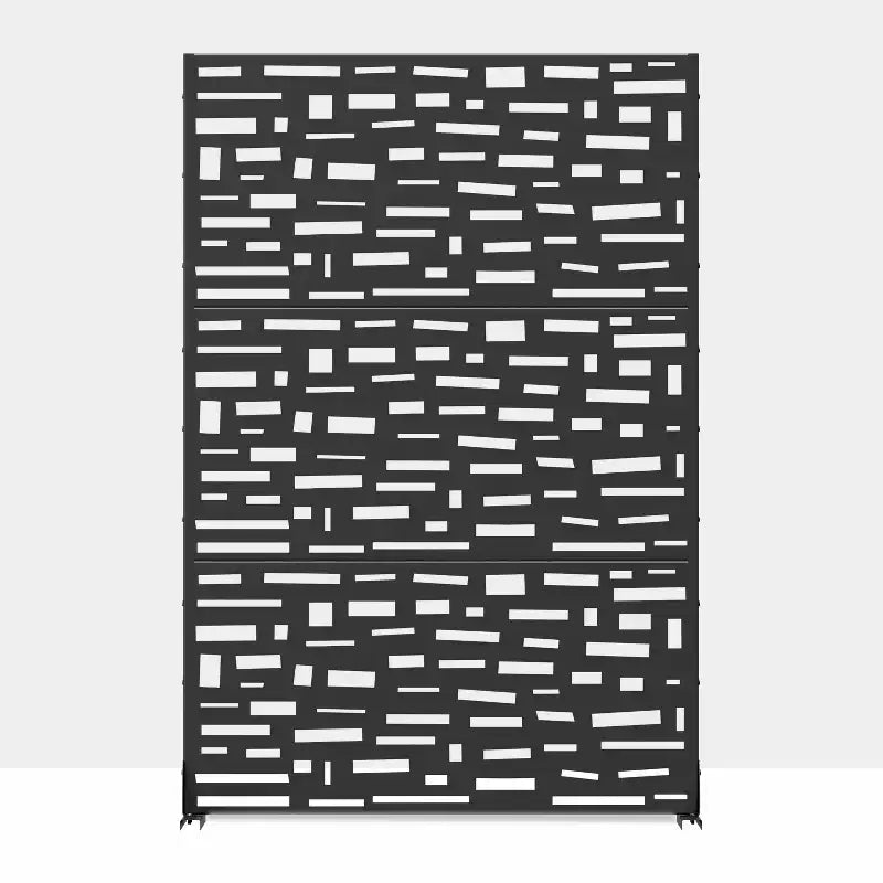 72" Outdoor Privacy Screen Room Divider with Galvanized Frame, Black