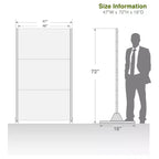 72" Outdoor Privacy Screen Room Divider with Galvanized Frame, Black