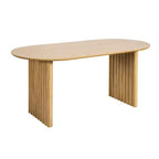 67" Oval Wood Dining Table for 4-6, Farmhouse Modern Style