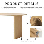 67" Oval Wood Dining Table for 4-6, Farmhouse Modern Style