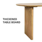 67" Oval Wood Dining Table for 4-6, Farmhouse Modern Style