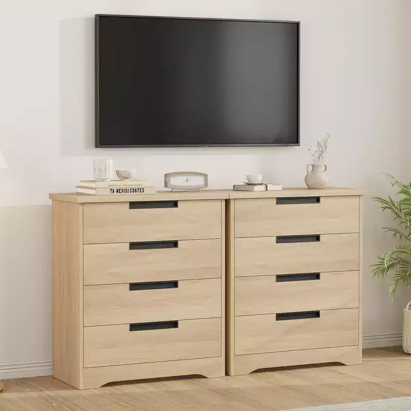 4-Drawer Wooden Dresser & Chest of Drawers for Bedroom, Closet & Hallway