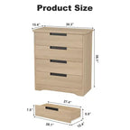 Kommode & Schubladenschrank aus Holz mit 4 Schubladen für Schlafzimmer, Schrank & Flur