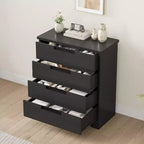 Kommode & Schubladenschrank aus Holz mit 4 Schubladen für Schlafzimmer, Schrank & Flur