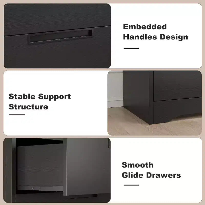 4-Drawer Wooden Dresser & Chest of Drawers for Bedroom, Closet & Hallway