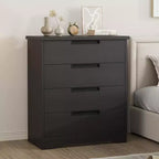 Dresser for Bedroom with 4 Drawers Wooden Chest of Drawers for Closet Dresser Storage Unit Organizer for Hallway Living Room and Office
