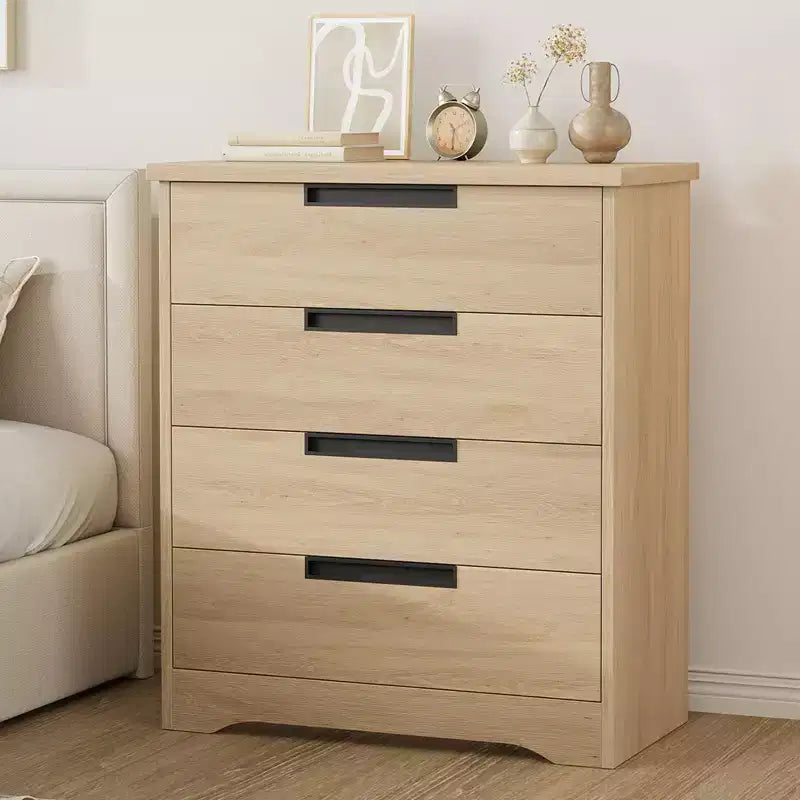 4-Drawer Wooden Dresser & Chest of Drawers for Bedroom, Closet & Hallway