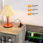 Record Player Stand with LED Lights & Charging Station, Rolling Wheels