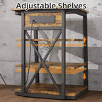 4-Tier AV Media Stand with Power Outlet & Adjustable Shelves, Corner TV Console