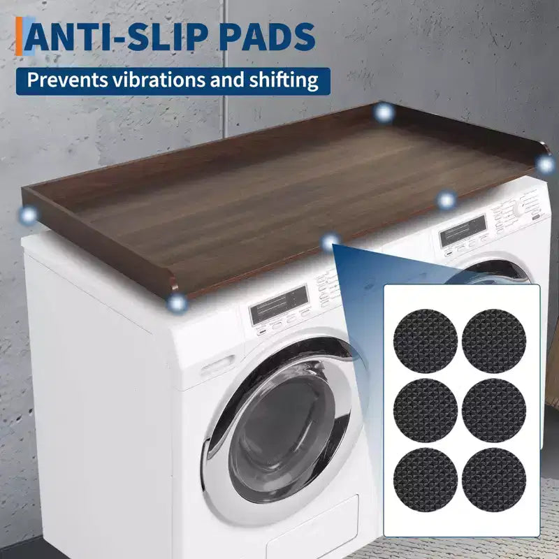 Walnut Wood Laundry Countertop & Washer/Dryer Cover with 2.75" Edge Rails