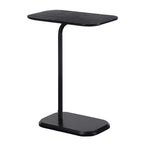 Black Rectangle Wood C-Shape End Table, 25.25 in. H