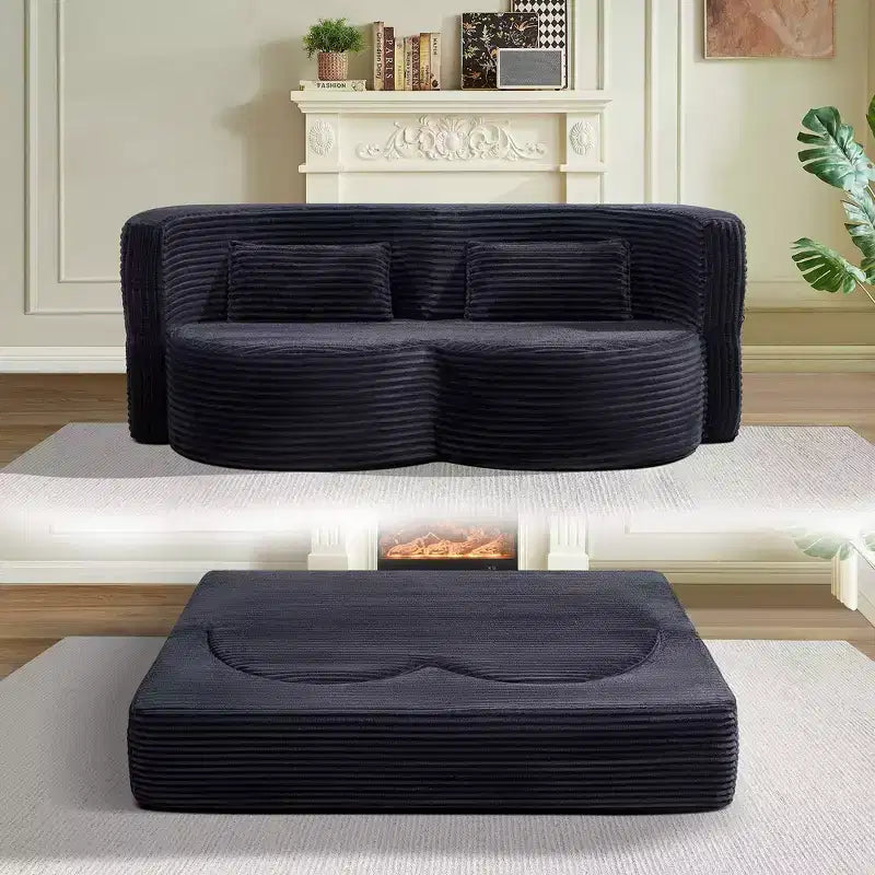 Convertible Loveseat Sofa Bed with Memory Foam, Futon Couch for Living Room