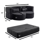 Convertible Loveseat Sofa Bed with Memory Foam, Futon Couch for Living Room