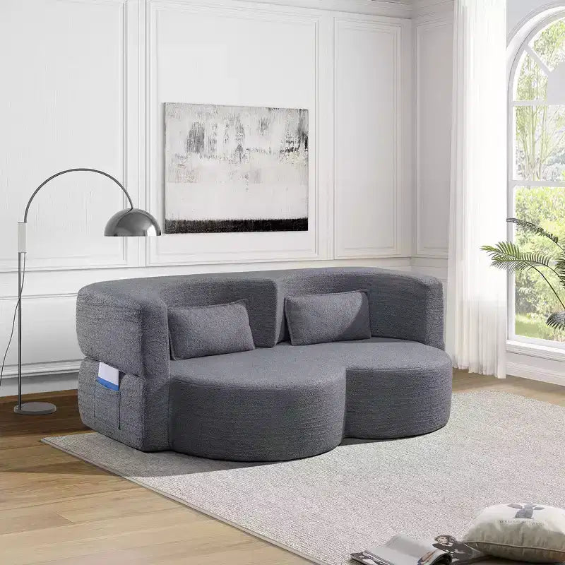 Convertible Loveseat Sofa Bed with Memory Foam, Futon Couch for Living Room