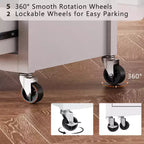 52" Kitchen Island with Embossed Texture, Spice Rack, Drop Leaf & Adjustable Shelf