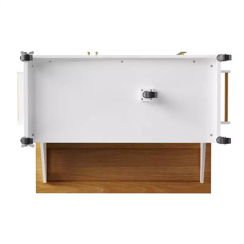 52" Kitchen Island with Embossed Texture, Spice Rack, Drop Leaf & Adjustable Shelf