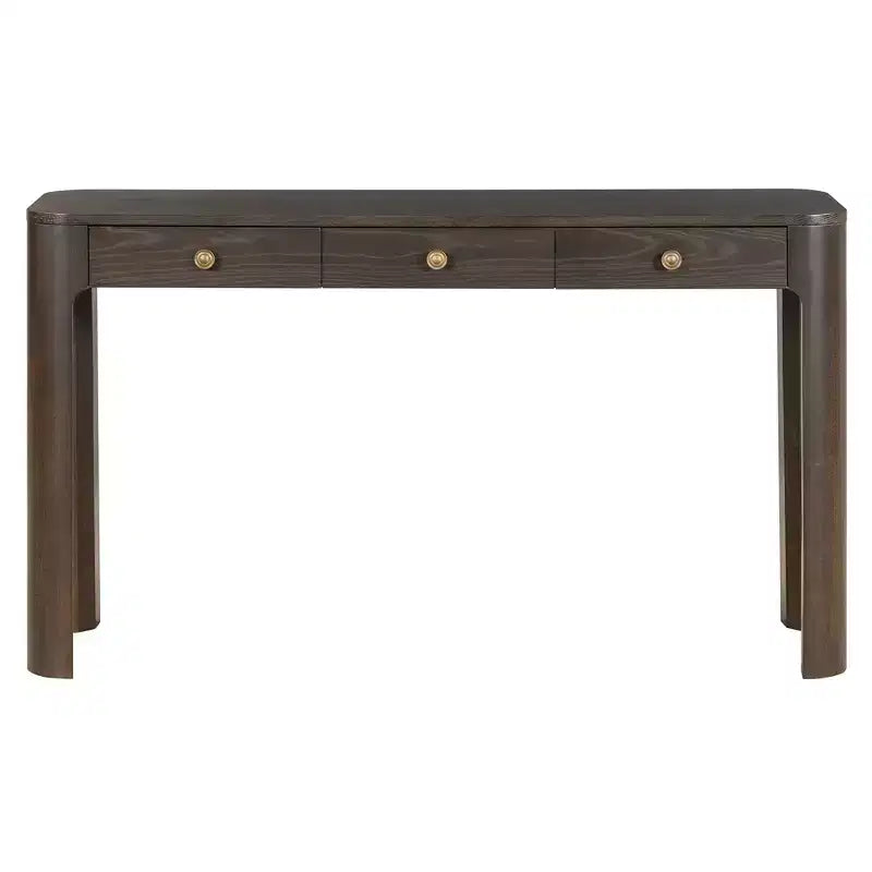 Curved Edge Console Table with 3 Hidden Drawers