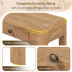 Curved Edge Console Table with 3 Hidden Drawers