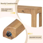 Curved Edge Console Table with 3 Hidden Drawers