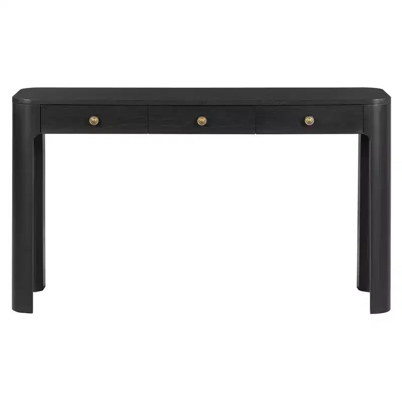 Curved Edge Console Table with 3 Hidden Drawers
