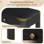 Curved Edge Console Table with 3 Hidden Drawers