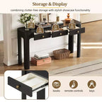 Curved Edge Console Table with 3 Hidden Drawers