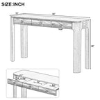 Curved Edge Console Table with 3 Hidden Drawers