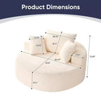 Cord 360° drehbarer Sessel mit Zierkissen, tiefe Sitzfläche