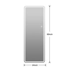 65x24" Wandmontierter Ganzkörper-LED-Spiegel, 3 Farbtemperaturen und stufenloses Dimmen