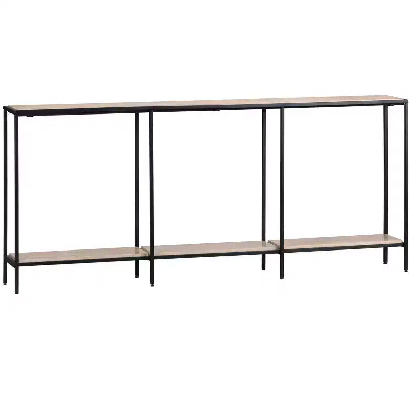 Crestview Collection 70 in. Brown Travertine Accent_Console_Sofa Table