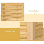 3-Panel Hand-Woven Bamboo Folding Room Divider, 47.25x67 in.
