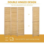 3-Panel Hand-Woven Bamboo Folding Room Divider, 47.25x67 in.