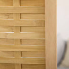 3-Panel Hand-Woven Bamboo Folding Room Divider, 47.25x67 in.