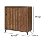 Holzschuhschrank mit 2 Schiebetüren und ausgestellten Beinen, Eiche Braun