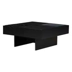 Extendable Square Coffee Table with Drawers & Tempered Glass Window