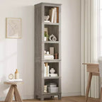 71" hohes 5-stöckiges Bauernhaus-Bücherregal mit verstellbaren Regalböden, 31,5" breit