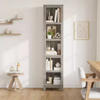 71" hohes 5-stöckiges Bauernhaus-Bücherregal mit verstellbaren Regalböden, 31,5" breit