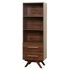 Buylateral 71" Ashfield 3 Shelf Tower with Drawers Walnut